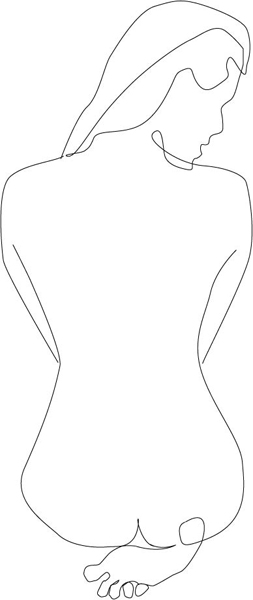 nude back drawing for wire art